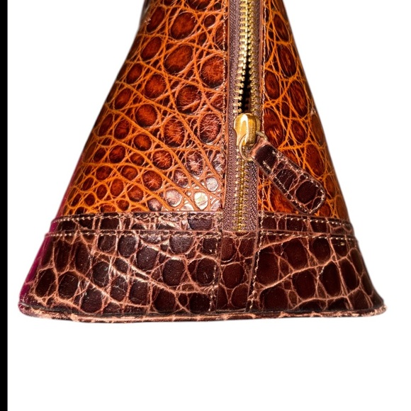 Brahmin Pecan Satchel Crossbody in Crocodile Embossed Leather Honors Collection - Picture 3 of 11